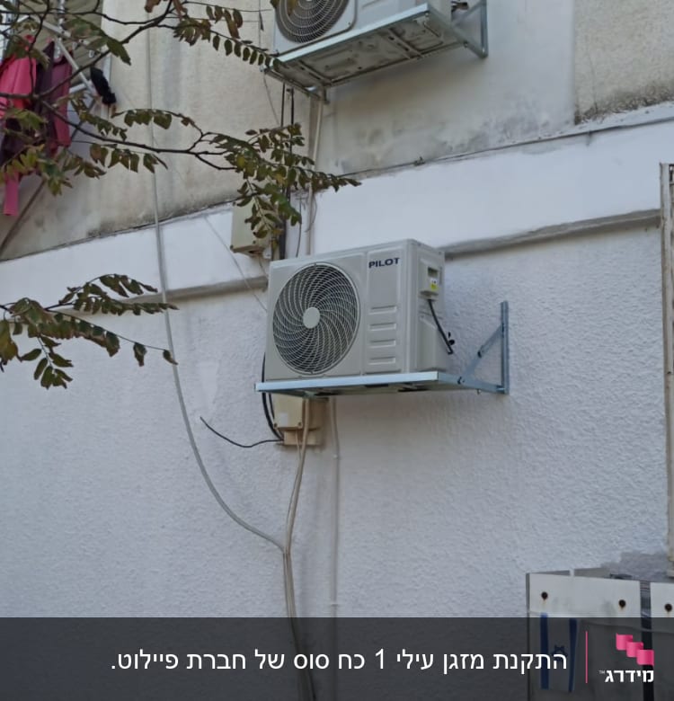 יחידות חיצוניות של מזגן מותקנות על קיר חיצוני